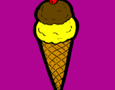 Coloring page Ice-cream cornet painted bysumer