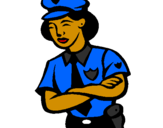 Coloring page Police woman painted byTay