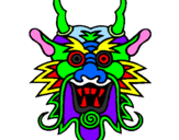 Coloring page Dragon face painted bywill
