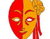 Coloring page Italian mask painted bynice
