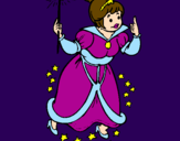 Coloring page Fairy godmother painted byDenise
