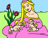 Coloring page Princess of the forest painted byBunny time