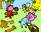 Coloring page Three little pigs 1 painted byGÁBOR