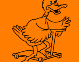 Coloring page Duck on scooter painted bycamille37