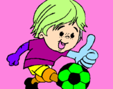 Coloring page Boy playing football painted byALEJANDRAneco