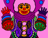 Coloring page Clown dressed up painted bysierra