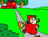 Coloring page Little red riding hood 3 painted byDennisse
