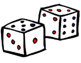 Coloring page Dice painted byBenito