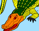 Coloring page Crocodile painted byesujs