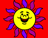 Coloring page Happy sun painted byanna