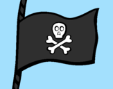 Coloring page Pirate flag painted byines