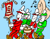 Coloring page Musical band painted byanna