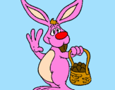 Coloring page Rabbit with basket painted byChas