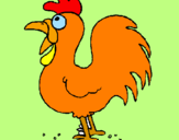 Coloring page Farm cockerel painted bycharlotte