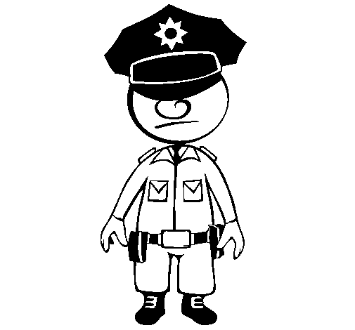 Coloring page Cop painted bycop
