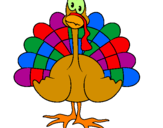 Coloring page Turkey painted byzac and jonathan
