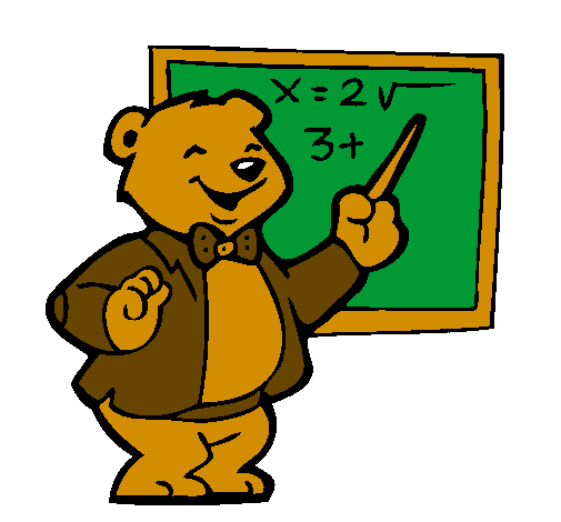 Coloring page Bear teacher painted byel maestro