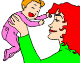 Coloring page Mother and daughter  painted bycarla