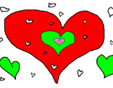 Coloring page Hearts painted bygenesis