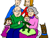 Coloring page Family  painted byantonette