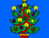 Coloring page Christmas tree with candles painted bykatie                