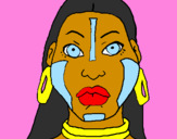 Coloring page Mayan woman II painted byGreat