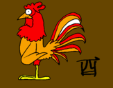 Coloring page Rooster painted byIvy