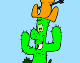 Coloring page Cactus with hat painted byBo