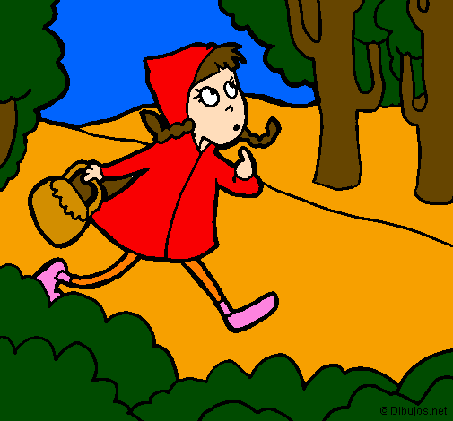 Coloring page Little red riding hood 4 painted byolivia
