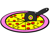 Coloring page Pizza painted bykelly key