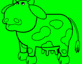 Coloring page Thoughtful cow painted byalondra