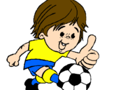 Coloring page Boy playing football painted bytwisters is  number 1