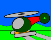 Coloring page Little helicopter painted byhelicopter