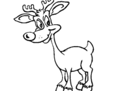 Coloring page Young reindeer painted byyuan