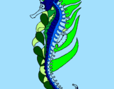 Coloring page Oriental sea horse painted byyazmin