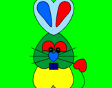 Coloring page Heart rabbit painted bykhrist