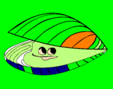 Coloring page Clam painted bysantino