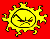Coloring page Angry sun painted byanna