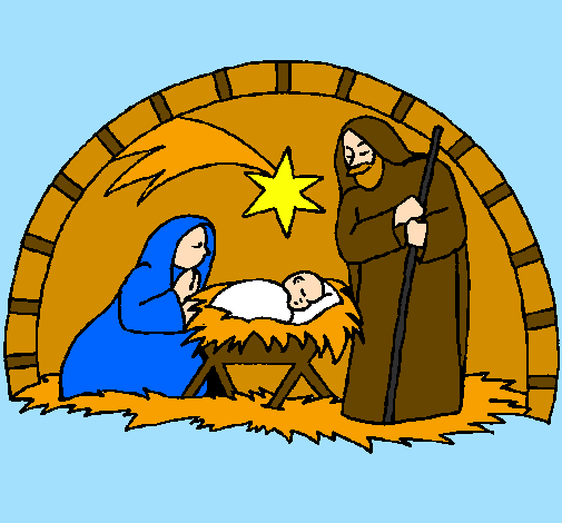 Coloring page Christmas nativity painted byFrancisco