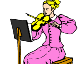 Coloring page Female violinist painted bydandarah