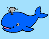 Coloring page Whale shooting out water painted byGeena