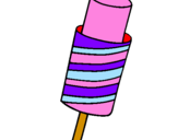Coloring page Round ice-cream painted byice pop