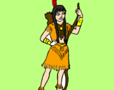 Coloring page Indian girl painted byMarga