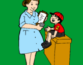Coloring page Nurse and little boy painted byCoolGirls