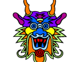 Coloring page Dragon face painted bychristin