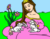 Coloring page Princess of the forest painted byAna G.