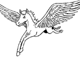 Coloring page Pegasus in flight painted bymireia
