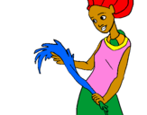Coloring page Ethiopian woman painted bylikuna$$$$****