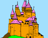 Coloring page Medieval castle painted bycathy