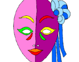 Coloring page Italian mask painted bymaria   eugênia